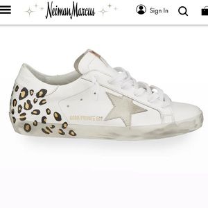 Authentic GOLDEN GOOSE Superstar Leopard Low-Top Sneakers